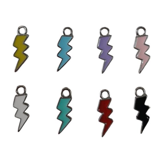 Dije Rayo Metalico Esmaltado X 12 Unidades Surtidas