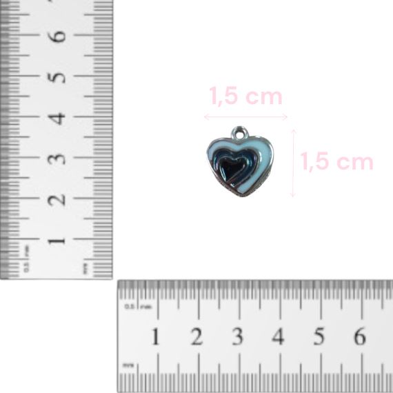 Dije Corazon Metalico Esmaltado X 12 Unidades 4