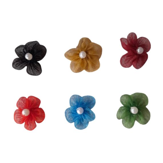 Flor De Tul Con Perla X 100 Unidades - Almacén De Moda