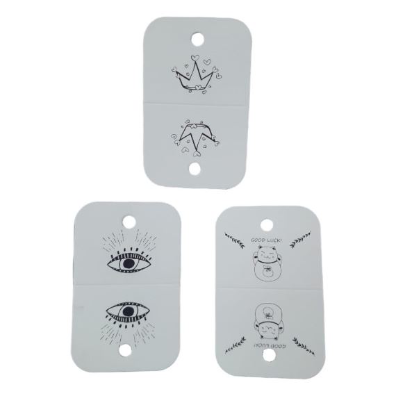 CARTONES CON DOBLEZ CON DISEÑOS SURTIDOS PARA COLLARES X 100 UNIDADES
