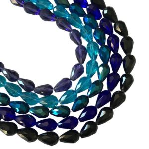 CRISTAL FACETADO DE FORMA DE GOTA X 5 TIRAS