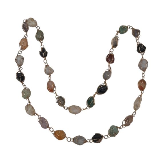 CUARZOS NATURALES ENGARZADOS EN ALAMBRE DE BRONCE