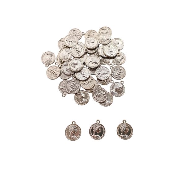 MONEDA PLÁSTICA PLATEADA 20 MM X MEDIO KILO