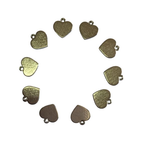 DIJE METÁLICO PLATEADO CORAZÓN X 10 UNIDADES 1