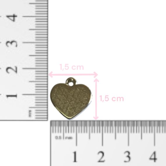 DIJE METÁLICO PLATEADO CORAZÓN X 10 UNIDADES 1
