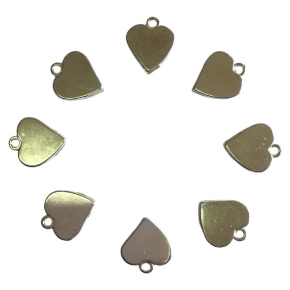 DIJE METÁLICO PLATEADO CORAZÓN X 10 UNIDADES 2