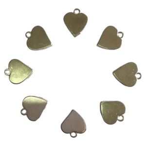 DIJE METÁLICO PLATEADO CORAZÓN X 10 UNIDADES 2