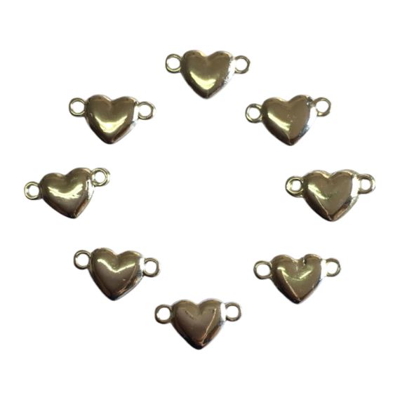 DIJE METÁLICO PLATEADO CORAZÓN X 10 UNIDADES 3