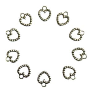 DIJE METÁLICO PLATEADO CORAZÓN X 10 UNIDADES 6