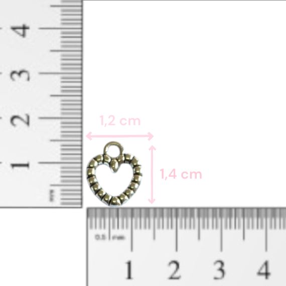 DIJE METÁLICO PLATEADO CORAZÓN X 10 UNIDADES 6