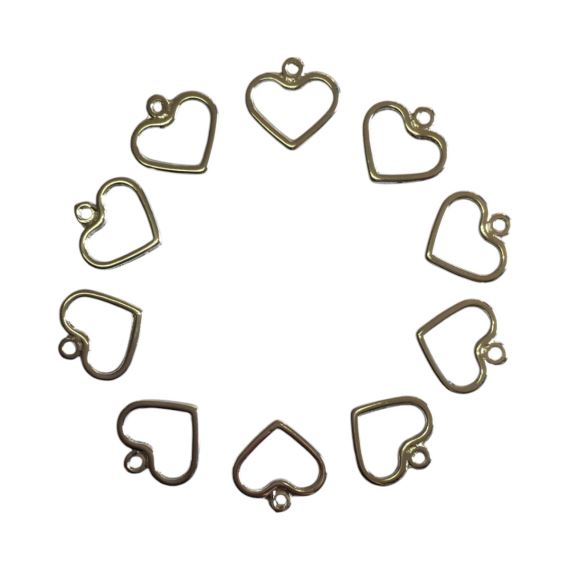 DIJE METÁLICO PLATEADO CORAZÓN X 10 UNIDADES 7