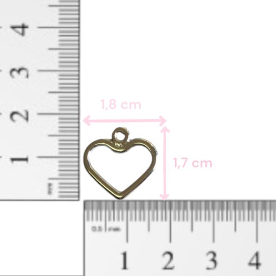 DIJE METÁLICO PLATEADO CORAZÓN X 10 UNIDADES 7