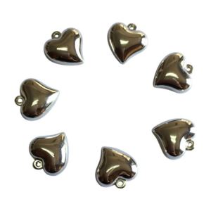 DIJE METÁLICO PLATEADO CORAZÓN X 10 UNIDADES 8