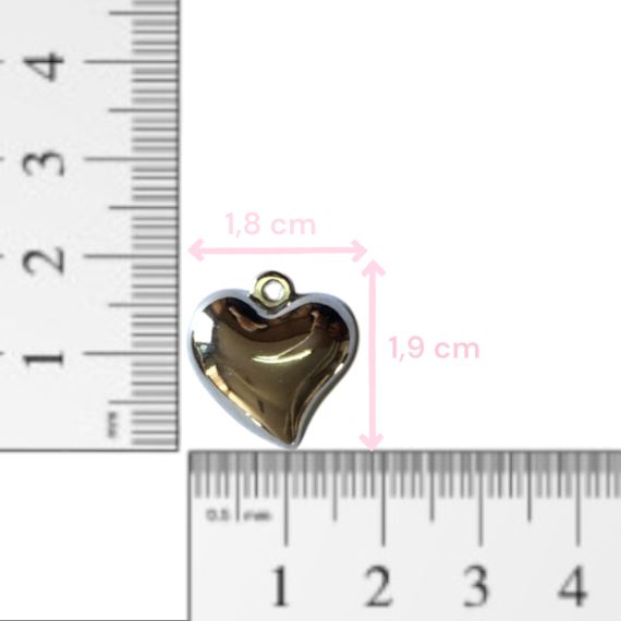 DIJE METÁLICO PLATEADO CORAZÓN X 10 UNIDADES 8
