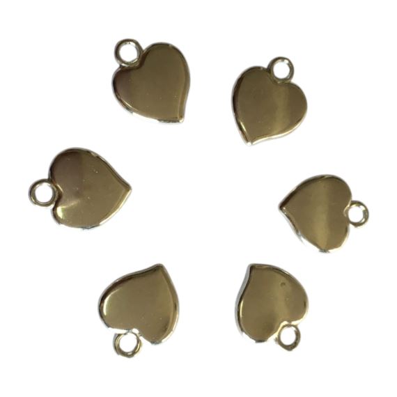 DIJE METÁLICO PLATEADO CORAZÓN X 10 UNIDADES 9