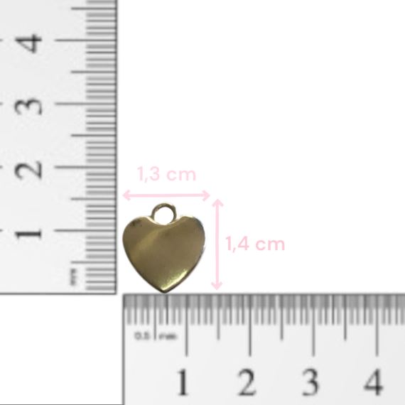 DIJE METÁLICO PLATEADO CORAZÓN X 10 UNIDADES 10