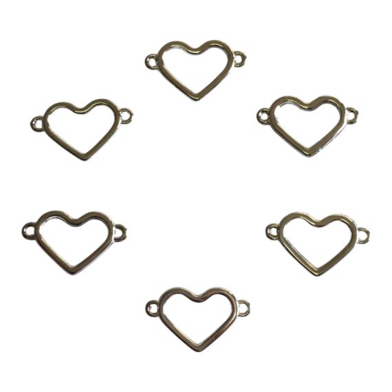 DIJE METÁLICO PLATEADO CORAZÓN X 10 UNIDADES 11