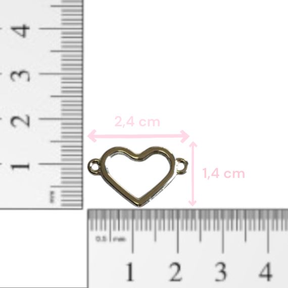 DIJE METÁLICO PLATEADO CORAZÓN X 10 UNIDADES 11