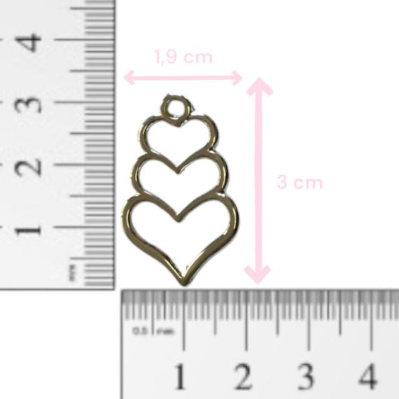 DIJE METÁLICO PLATEADO CORAZÓN X 10 UNIDADES 13
