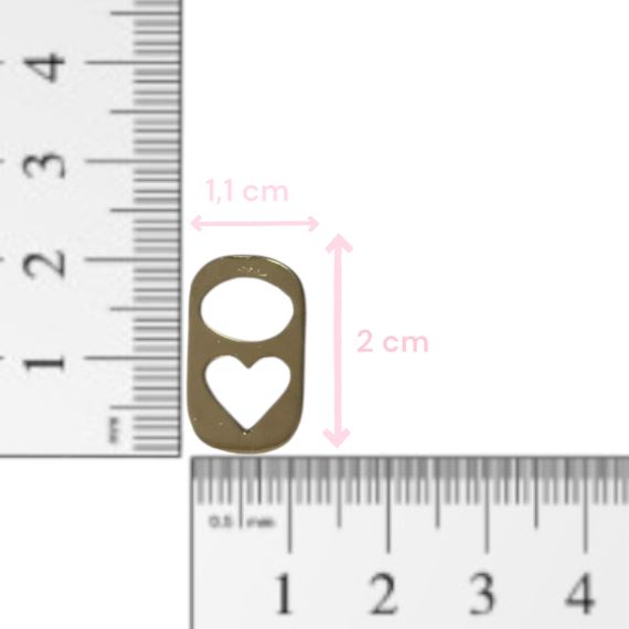 DIJE METÁLICO PLATEADO CORAZÓN X 10 UNIDADES 14