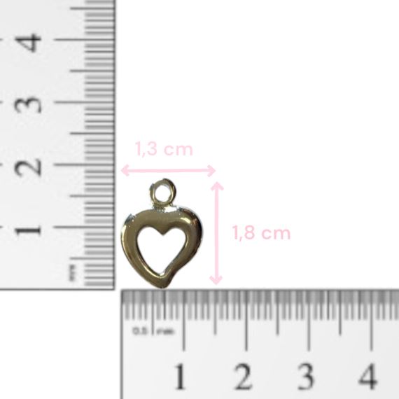 DIJE METÁLICO PLATEADO CORAZÓN X 10 UNIDADES 16
