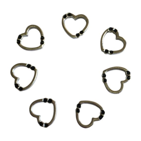 DIJE METÁLICO PLATEADO CORAZÓN X 10 UNIDADES 17