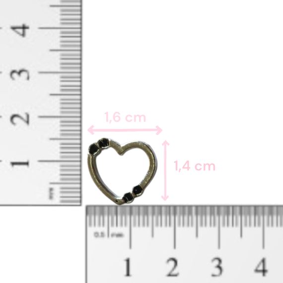 DIJE METÁLICO PLATEADO CORAZÓN X 10 UNIDADES 17