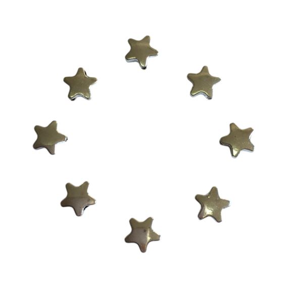 DIJE METÁLICO PLATEADO ESTRELLA X 10 UNIDADES 1