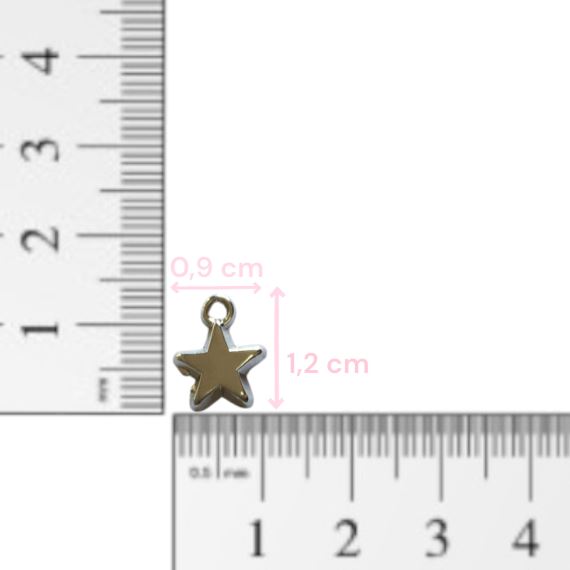 DIJE METÁLICO PLATEADO ESTRELLA X 10 UNIDADES 2