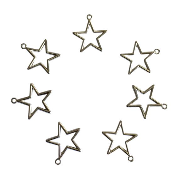 DIJE METÁLICO PLATEADO ESTRELLA X 10 UNIDADES 3