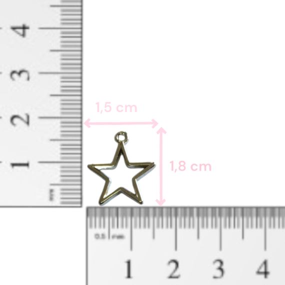 DIJE METÁLICO PLATEADO ESTRELLA X 10 UNIDADES 4