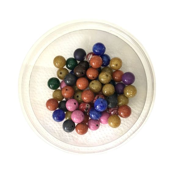 BOLITAS DE PLÁSTICO CRAQUELADAS COLORES SURTIDOS X 50 GRAMOS