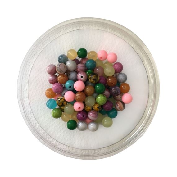 BOLITA PLÁSTICA 8 MM COLORES SURTIDOS X 50 GRAMOS