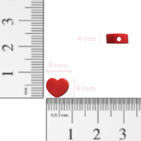 CUENTAS DE FIMO EN FORMA DE CORAZÓN X 100 UNIDADES