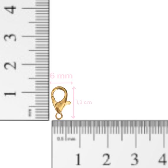 CIERRE MOSQUETÓN DORADO 1,2 CM X 50 UNIDADES