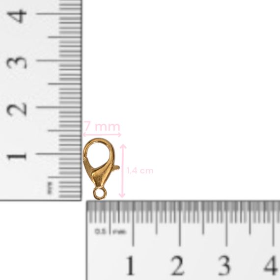 CIERRE MOSQUETÓN DORADO 1,4 CM X 50 UNIDADES