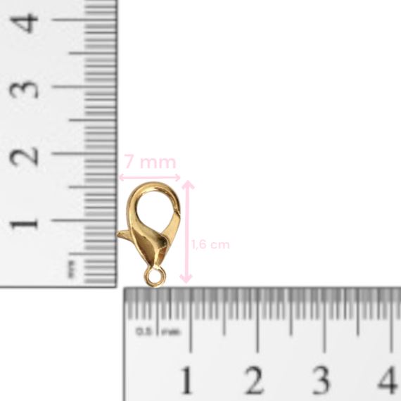CIERRE MOSQUETÓN DORADO 1,6 CM X 50 UNIDADES