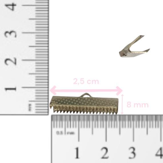 TERMINAL PIRAÑA CIERRE COCODRILO NIQUEL 2,5 CM X 50 UNIDADES
