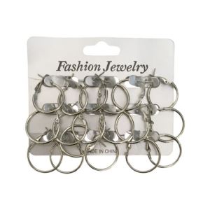SET ARGOLLAS METALICAS NIQUEL 2 TAMAÑOS X 9 PARES