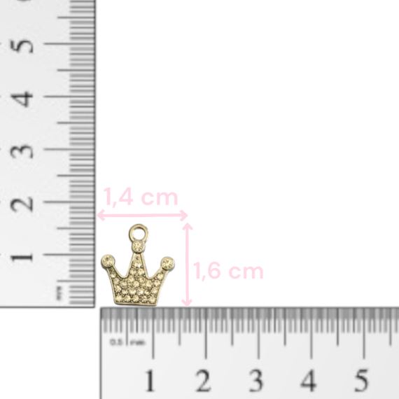 DIJE CORONA ZAMAC PLATEADO STRASS X 10 UNIDADES