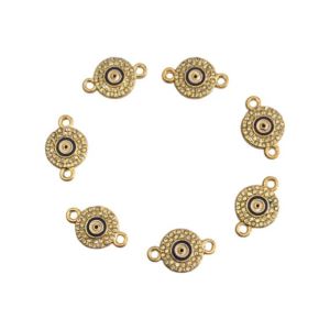 DIJE CIRCULAR OJO TURCO STRASS X 10 UNIDADES