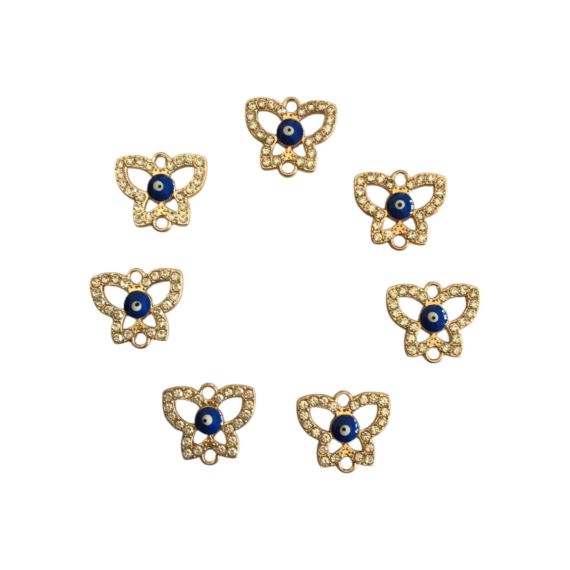 DIJE MARIPOSA OJO TURCO STRASS X 10 UNIDADES
