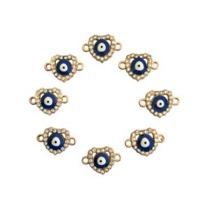 DIJE ZAMAC CORAZON OJO TURCO STRASS X 10 UNIDADES