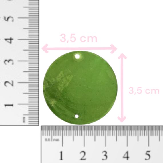 CIRCULOS NACAR 3,5 CM CON DOS AGUJEROS X 20 UNIDADES