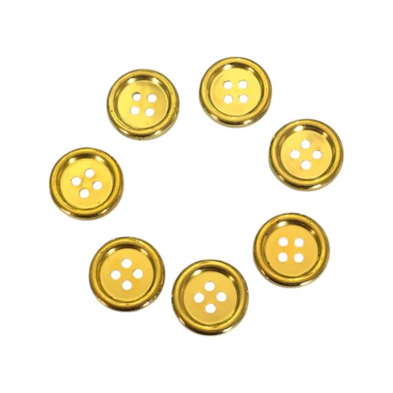 BOTONES DORADOS 17 MM PLÁSTICO X 100 UNIDADES