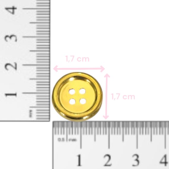 BOTONES DORADOS 17 MM PLÁSTICO X 100 UNIDADES