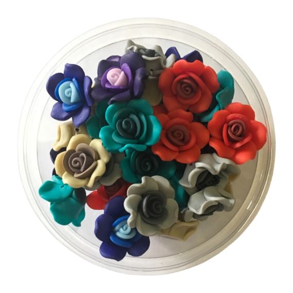 FLORES FIMO AGUJERO TRANSVERSAL X 10 UNIDADES 2