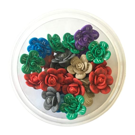 FLORES FIMO AGUJERO TRANSVERSAL X 10 UNIDADES 3