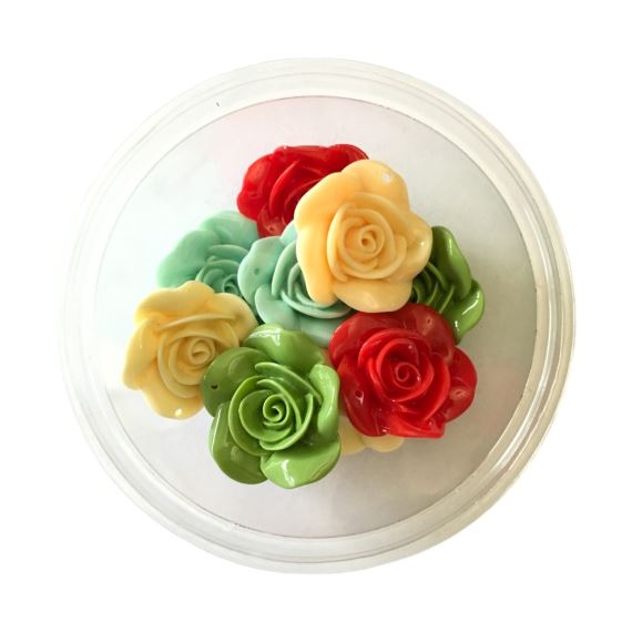 FLORES PLASTICAS BASE PLANA X 10 UNIDADES 3