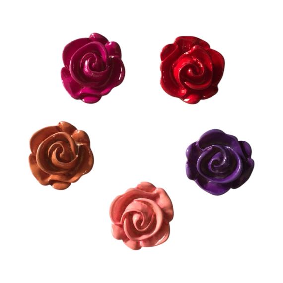 FLORES RESINA BASE PLANA X 10 UNIDADES SURTIDAS
